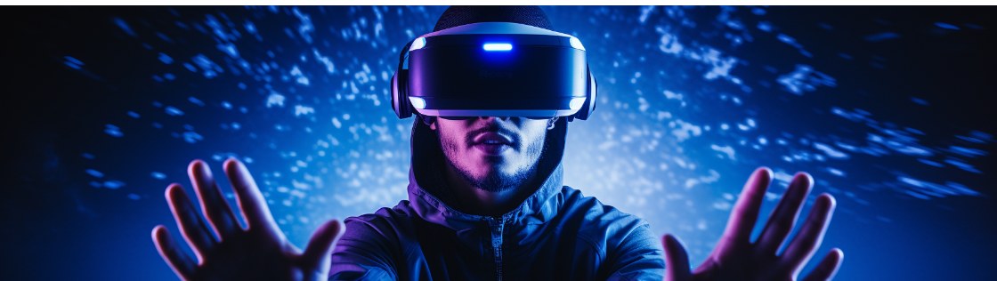 A man wearing a VR headset